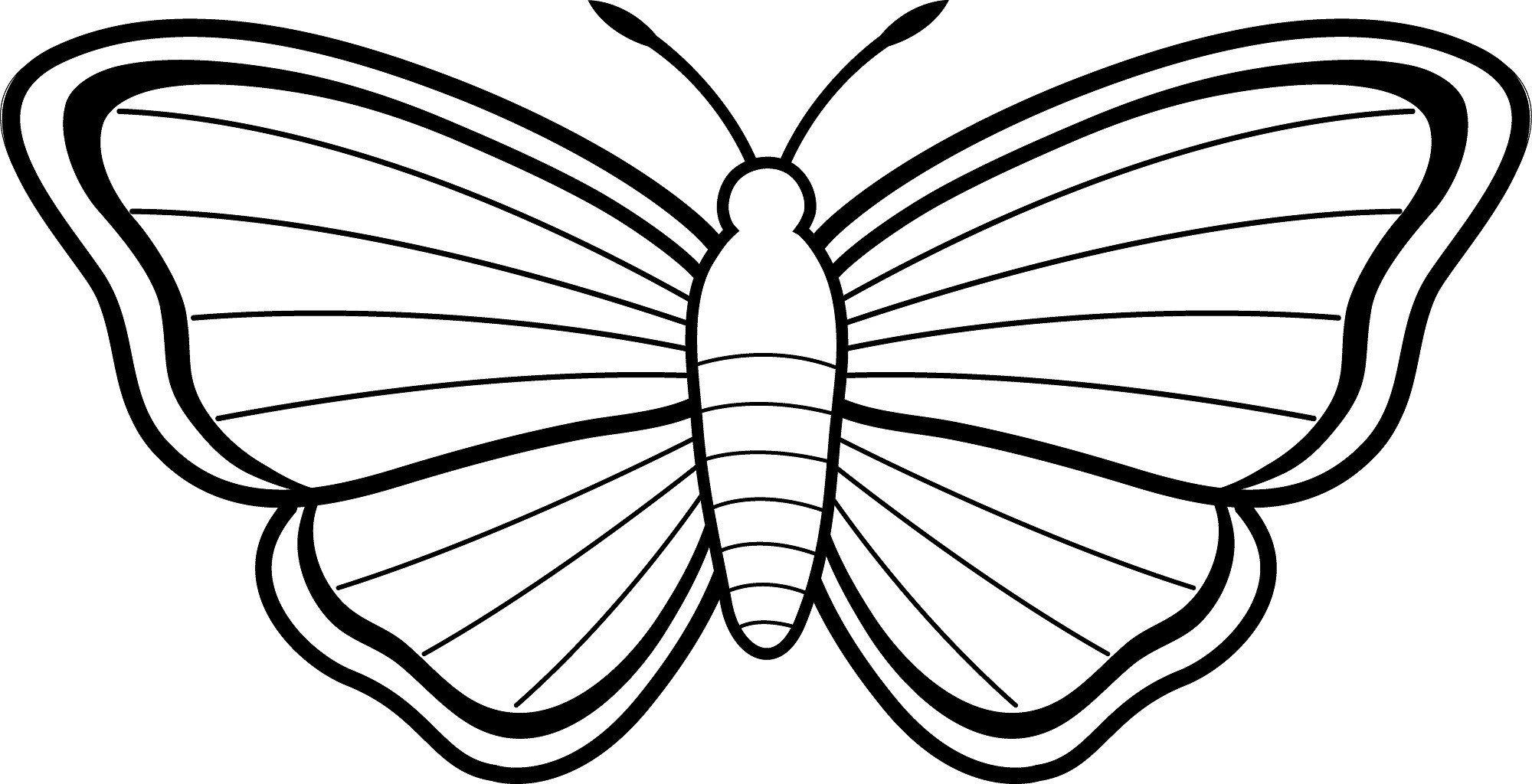 2000x1024 Printable Butterfly Coloring Pages