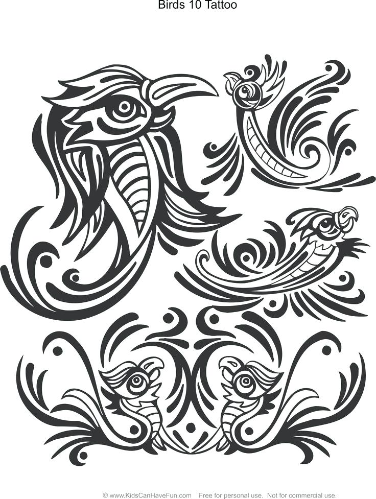736x977 Tattoos Coloring Pages Birds Tattoo Design Coloring Page Butterfly