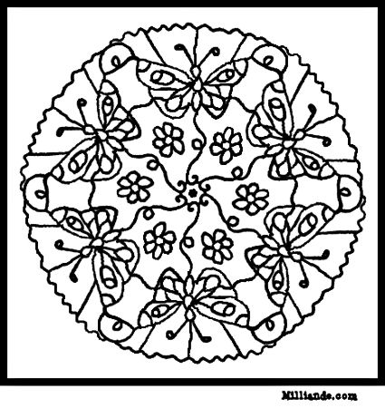 Butterfly Mandala Coloring Pages