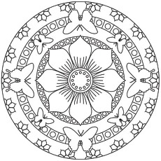 230x230 Butterfly Mandala Coloring Pages Printable World Of Printable