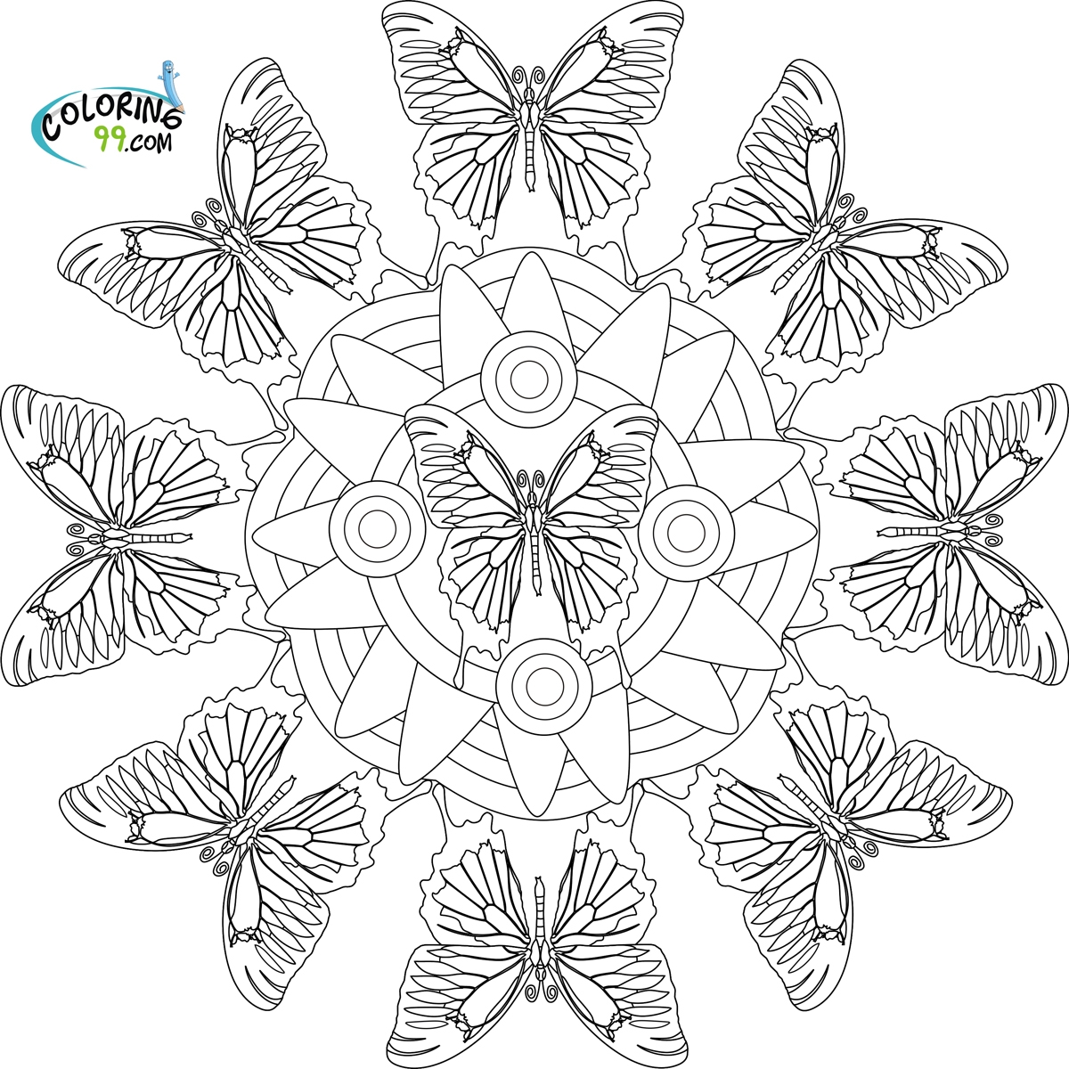 1200x1200 New Butterfly Mandala Coloring Pages Printable Gallery Free