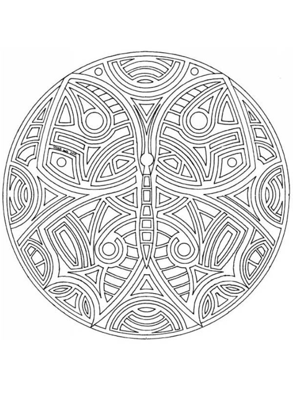 600x847 Tribal Butterfly Mandala Coloring Pages Batch Coloring