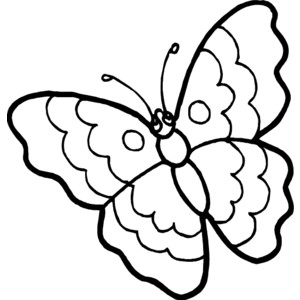 300x300 Butterfly Outline Clipart
