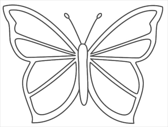 585x443 Outline Of A Butterfly Printable Butterfly Templates Printable