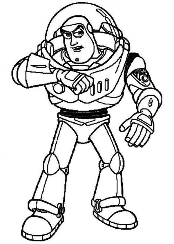 600x840 Buzz Using His Hand Communicator In Toy Story Coloring Page