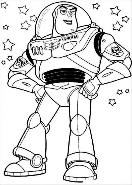 530x742 Strong Buzz Lightyear Toy Story Coloring Pages Kids
