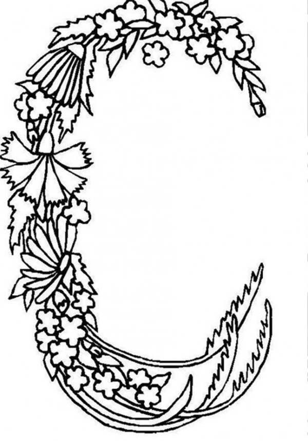 600x859 Alphabet Flowers, Alphabet Flowers Letter C Coloring Pages