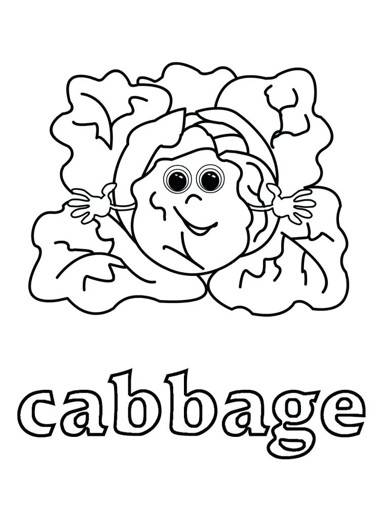 750x1024 Cabbage Patch Logo Coloring Pages Food Archives Vegetable Page