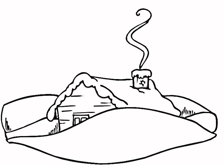 750x553 Log Cabin Coloring Page