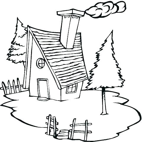 480x480 Log Cabin Coloring Pages For Adults Free Printable Page Kids
