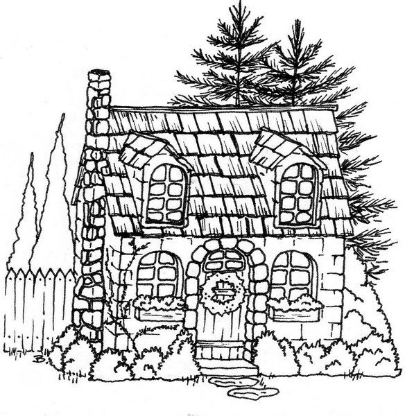 584x600 Top Cabin Coloring Pages