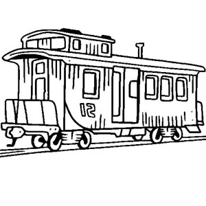 300x300 Caboose Coloring Pages Printable Color Bros
