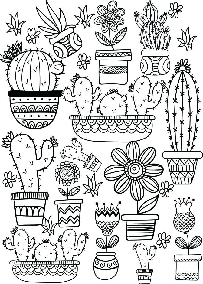 Cactus Coloring Page at GetDrawings | Free download