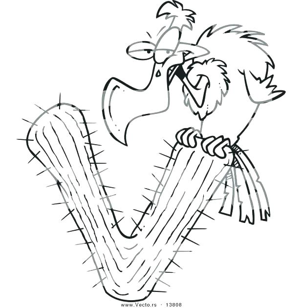 618x630 Cactus Coloring Pages Cactus Coloring Page Vector Of A Cartoon