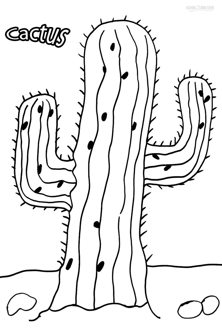 850x1258 Cactus Coloring Page