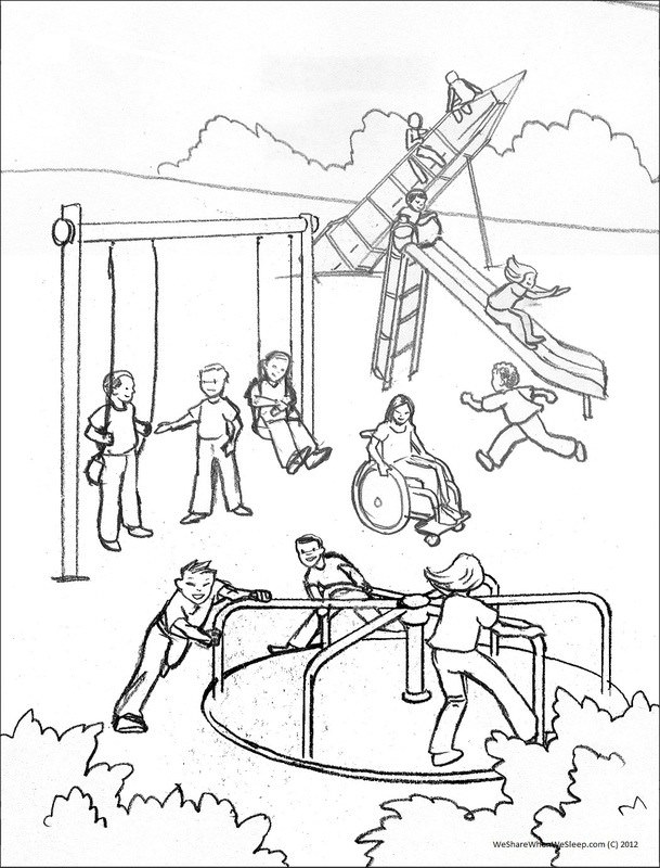 609x800 School Playground Coloring Pages
