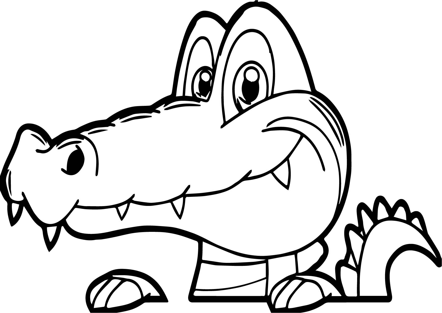 1755x1242 Free Printable Crocodile Coloring Pages For Kids Within Design