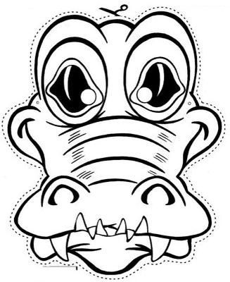 327x400 Caiman Masks For Kids Crocodile Mask Colouring Pages