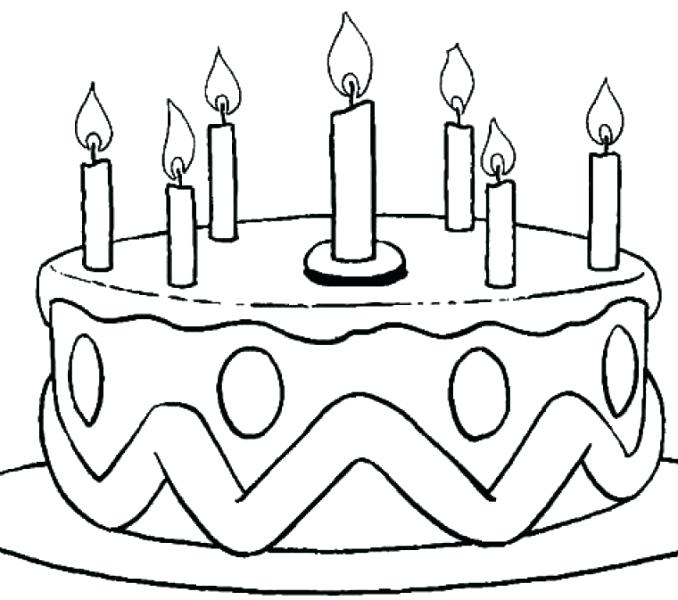 678x600 Birthday Cake Coloring Pages Birthday Cake Colouring Page