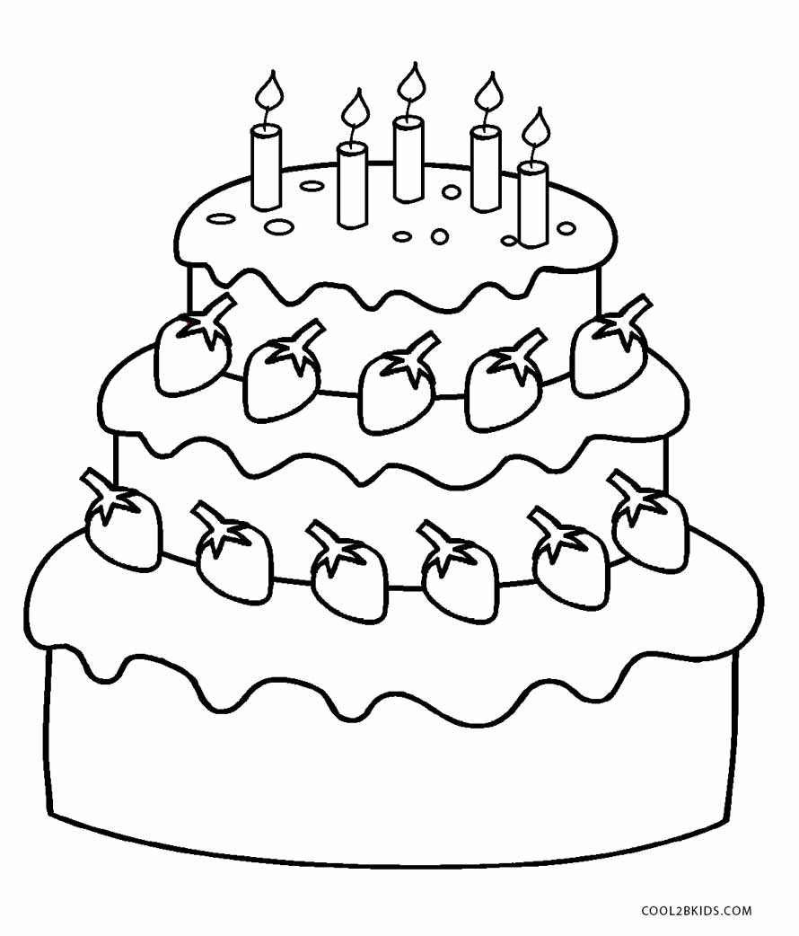 890x1042 Free Printable Birthday Cake Coloring Pages For Kids