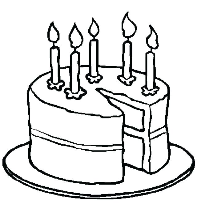 640x689 Blank Birthday Cake Coloring Page Birthday Cake Coloring Page S