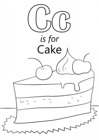 329x465 Letter C Is For Cake Coloring Page Free Printable Just Coloring