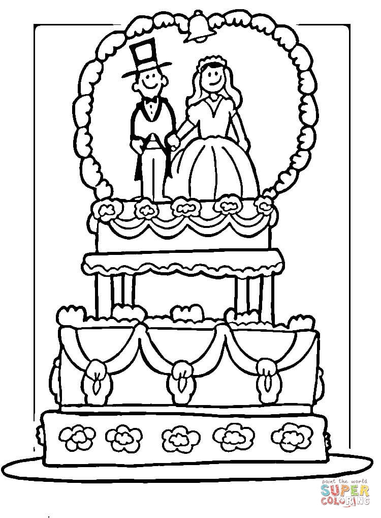 750x1018 Wedding Coloring Pages Free Wedding Cake Coloring Page