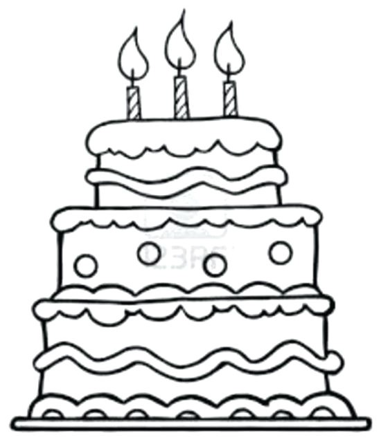 550x639 Lovely Birthday Cake Coloring Pages Coloring Ws