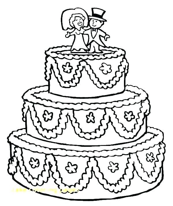 600x713 Coloring Page Of A Birthday Cake Professional