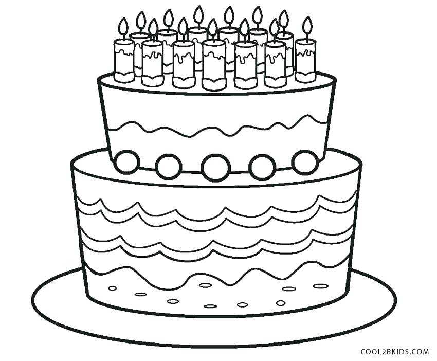 850x702 Birthday Cake Coloring Pages Printable Coloring Page Birthday Cake