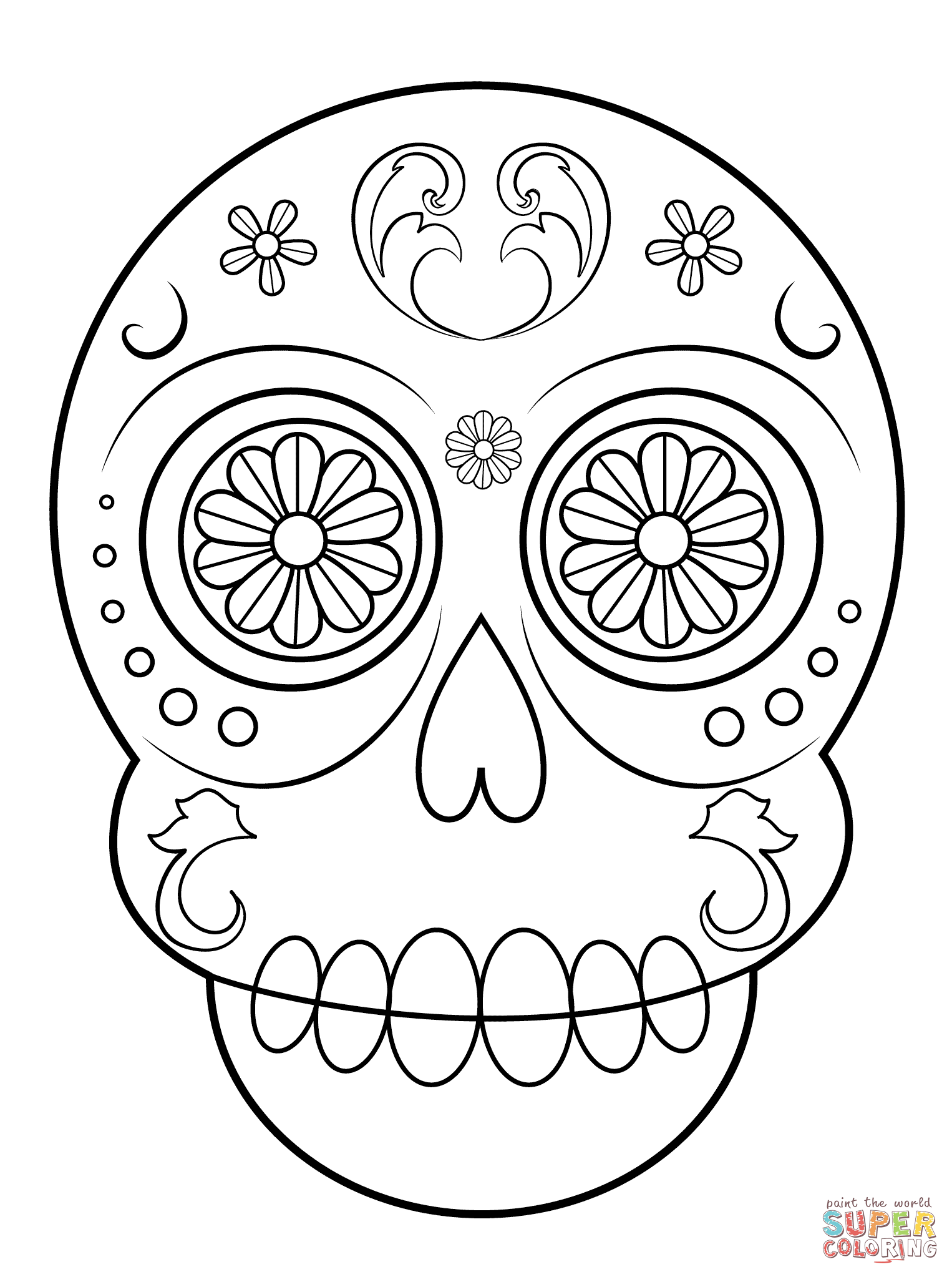 1526x2046 Successful Sugar Skull Mandala Coloring Pages