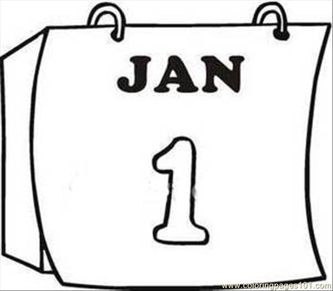 650x569 Calendar Page Clipart Image Coloring Page