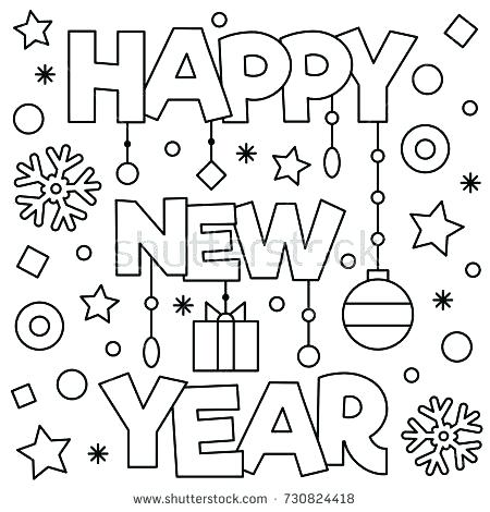 450x470 New Year Coloring Page New Years Coloring Pages Happy New Year