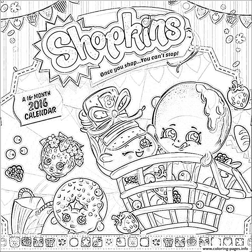 1001x1001 Shopkins Calendar Coloring Pages Printable