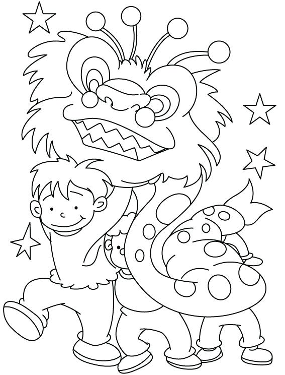 567x744 Young Children Celebrate New Year Coloring Pages Kid Young