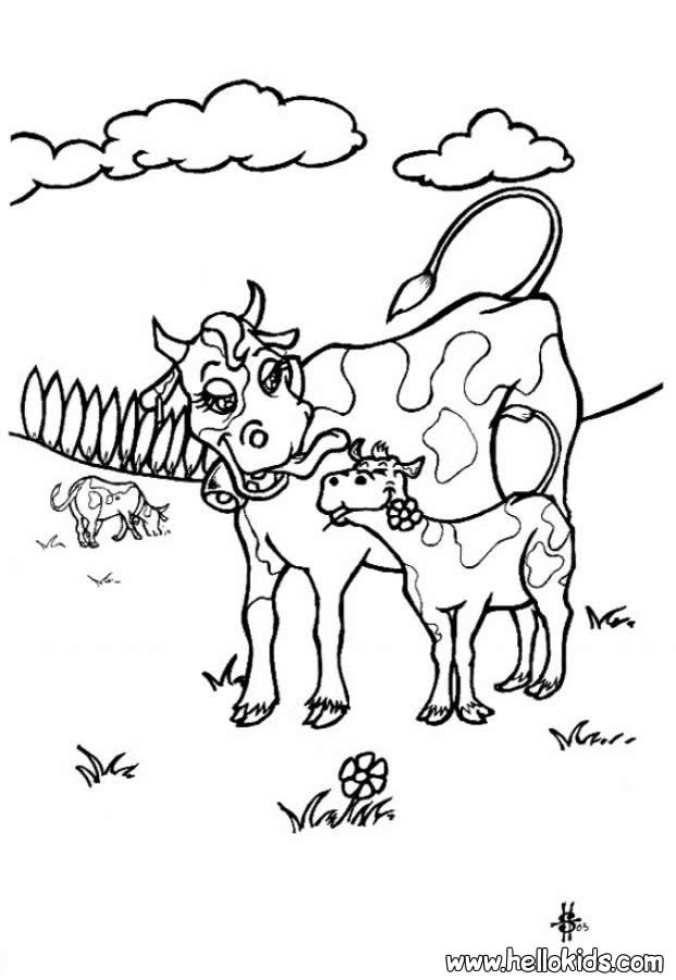 621x900 Cow With Calf Coloring Pages