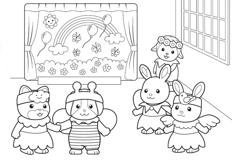 912x645 Calico Critters Coloring Pages