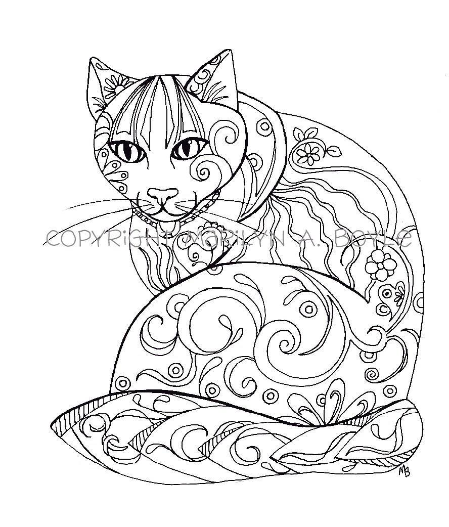 888x1042 Calico Cat Coloring Pages