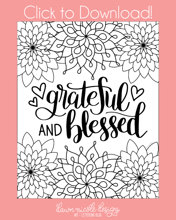 576x720 Grateful And Blessed Free Coloring Page Free Coloring, Dawn