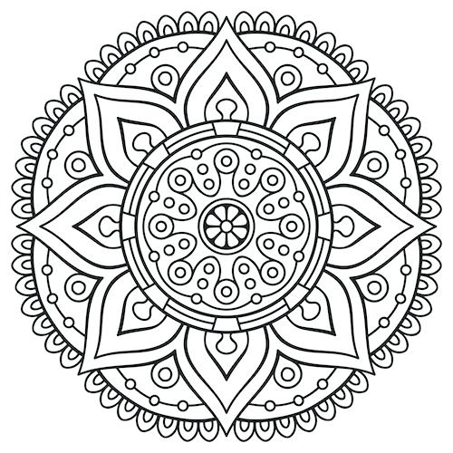 500x500 Coloring Pages For Adults Mandala