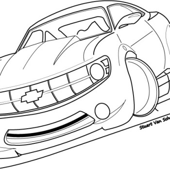 350x350 Chevy Camaro Coloring Page Free Download