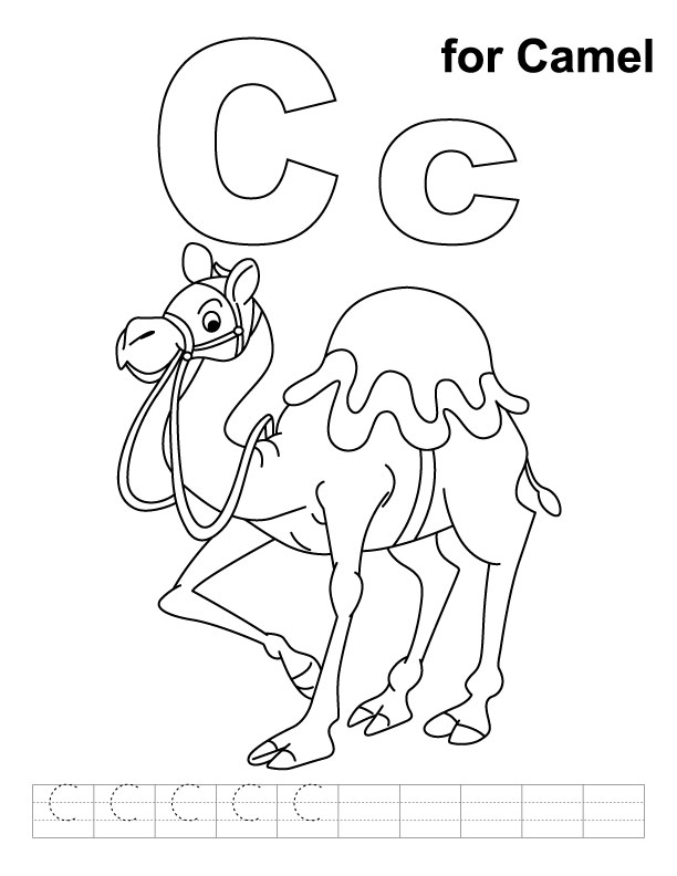 612x792 C For Camel Coloring Page With Handwriting Practice Camels