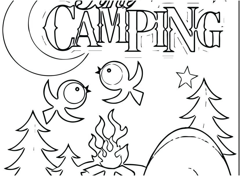 827x609 Camping Coloring Pages Camper Coloring Pages Footage Camping