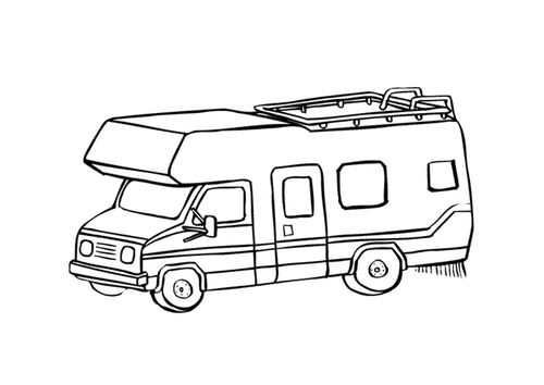500x354 Coloring Page Camper Needlepoint, Cross Stitch And Embroidery