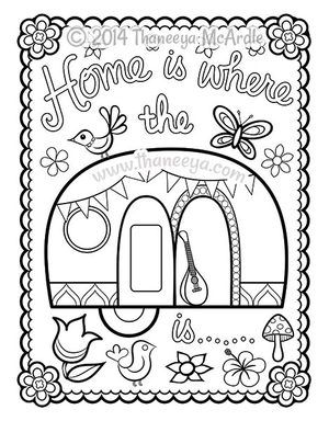 300x384 Happy Campers Coloring Book Blank Page