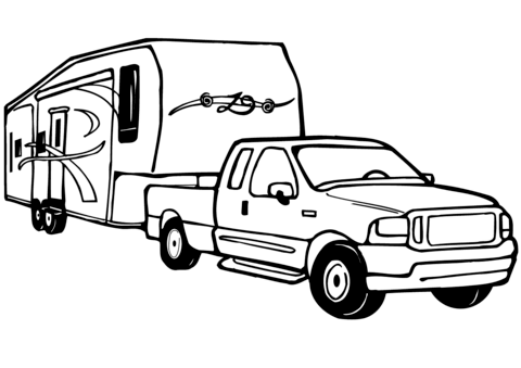 480x339 Truck And Trailer Coloring Pages Pleasing Truck And Rv Camper