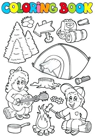 314x450 Campfire Coloring Pages Camping Coloring Page Sitting Around