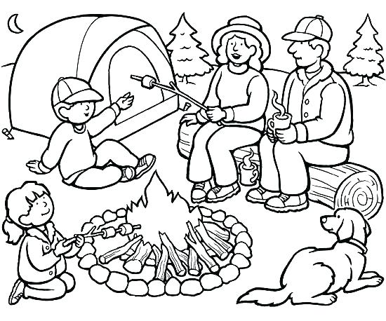 550x458 Campfire Coloring Pages Coloring Trend Thumbnail Size Printable