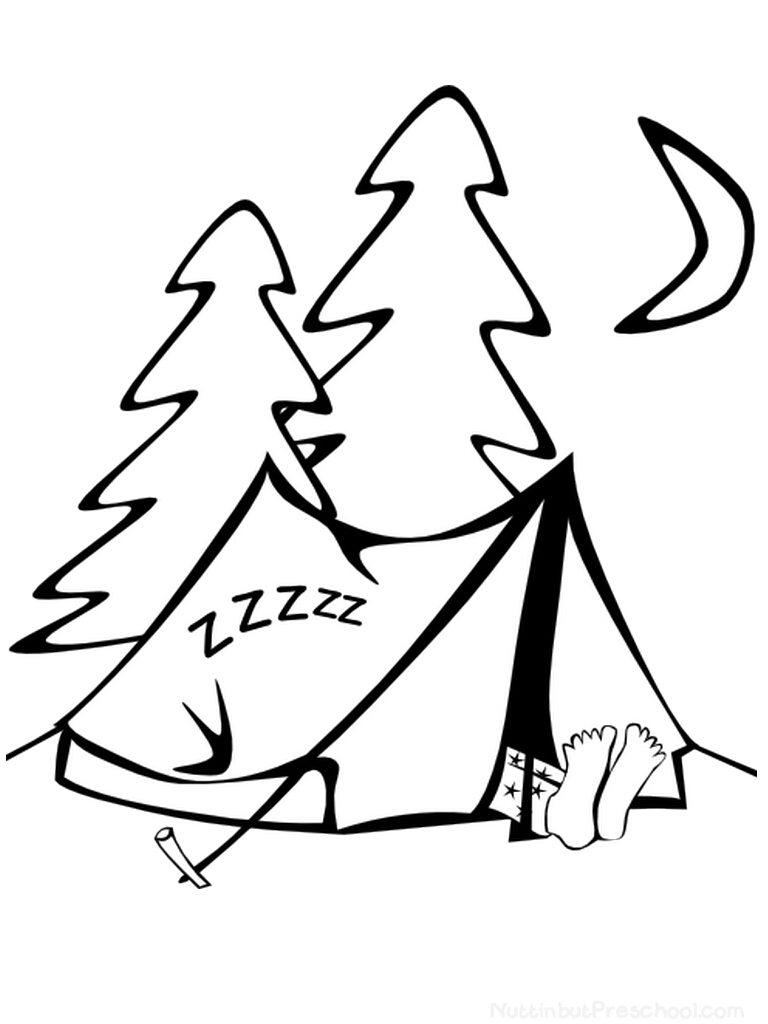 768x1024 Camping Coloring Page Nuttin' But Preschool
