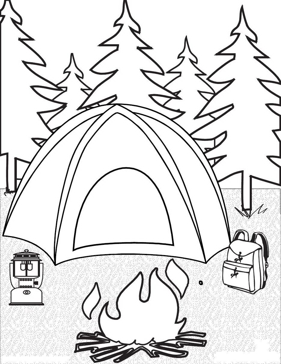 935x1210 Camping Coloring Pages
